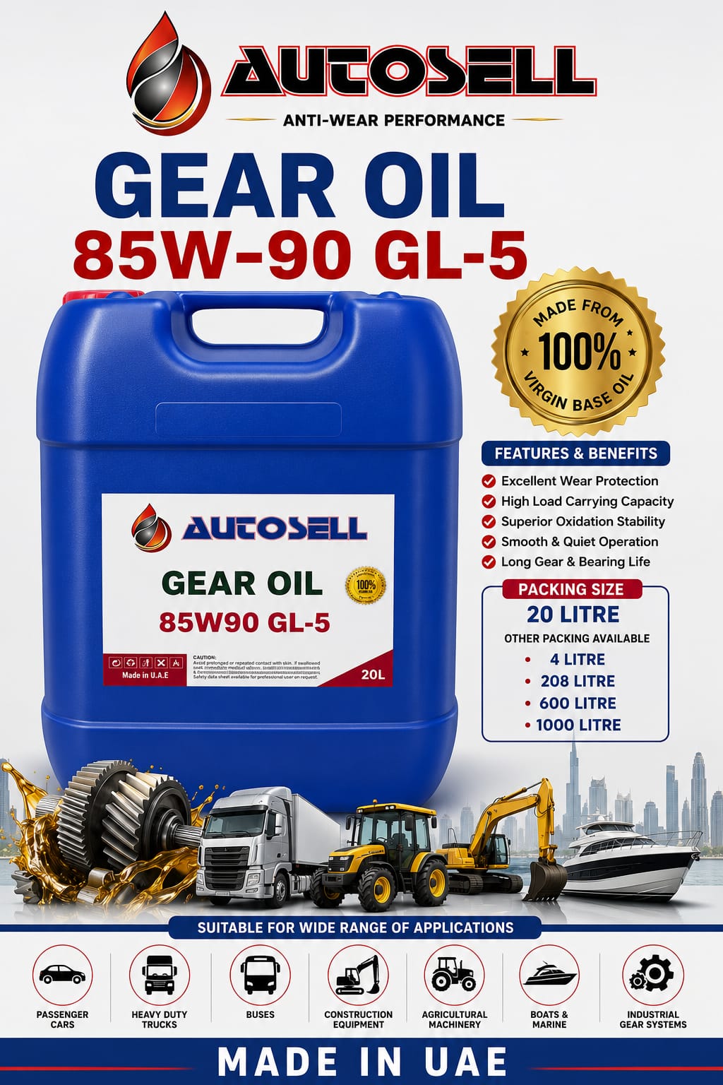 GEAR OIL 85W90-20L