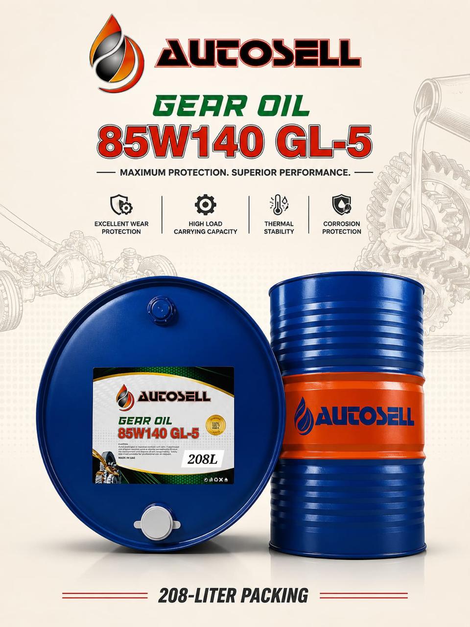 GEAR OIL85W140-208L