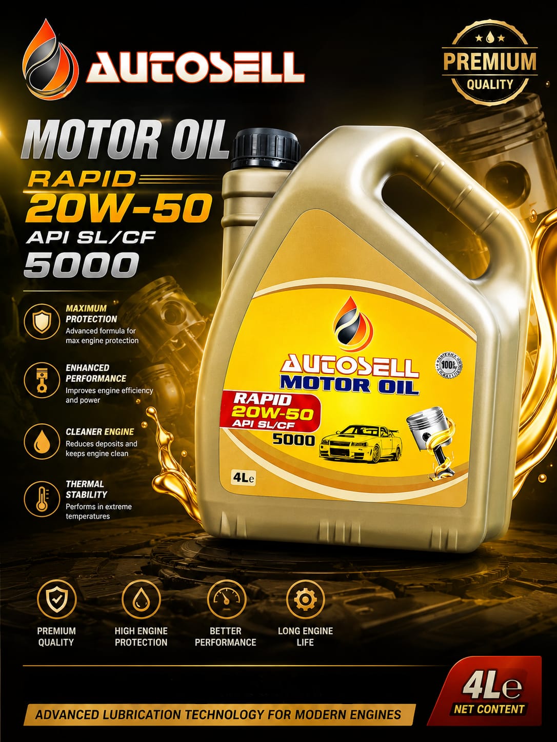 Motor Oil 20W-50 (4 Litres)